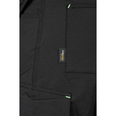 Arbetsbyxor MixMatch, 4-vägsstretch, med fickor, Cordura, svarta, storlek XS.