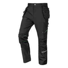 Arbetsbyxor MixMatch, 4-vägs stretch, med fickor, Cordura, svarta, storlek S