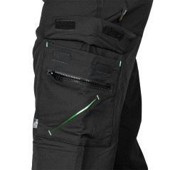Arbetsbyxor MixMatch, 4-vägs stretch, med fickor, Cordura, svarta, storlek S
