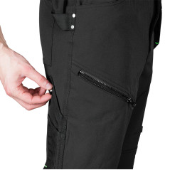 Arbetsbyxor MixMatch, 4-vägs stretch, med fickor, Cordura, svarta, storlek S