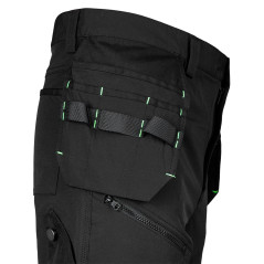 Arbetsbyxor MixMatch, 4-vägsstretch, med fickor, Cordura, svarta, storlek M.
