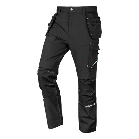 Arbetsbyxor MixMatch, 4-vägsstretch, med fickor, Cordura, svarta, storlek XXXL.