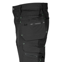 Arbetsbyxor MixMatch, 4-vägsstretch, med fickor, Cordura, svarta, storlek XXXL.