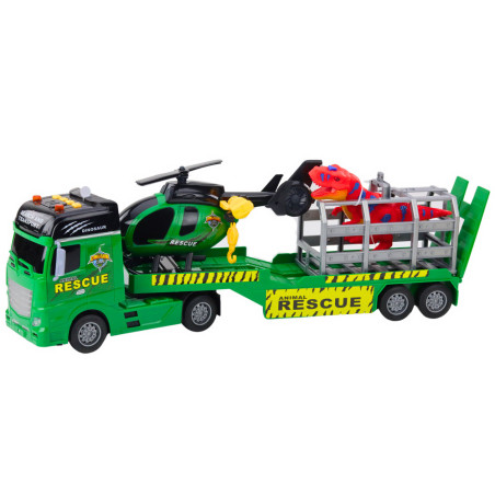 Räddningsset Lastbil Helikopter Bil Dinosaurie Ljus Ljud