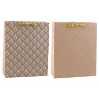 Presentpåse med Prägling Ljusbeige 32 x 26 x 10cm