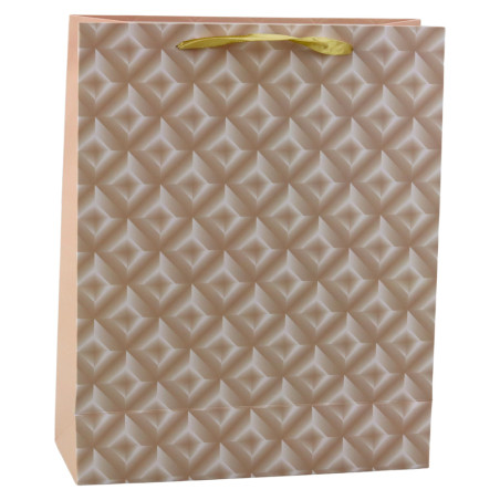 Presentpåse med Prägling Ljusbeige 32 x 26 x 10cm