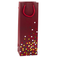 Presentpåse för vinflaska i prickigt mönster 36 x 12 x 9cm