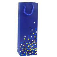 Presentpåse för vinflaska i prickigt mönster 36 x 12 x 9cm