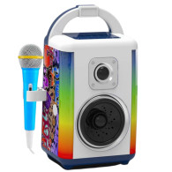 Ljudboxmusikset med mikrofon, Bluetooth-högtalare, MP3-spelare, inspelning och LED-ljus.
