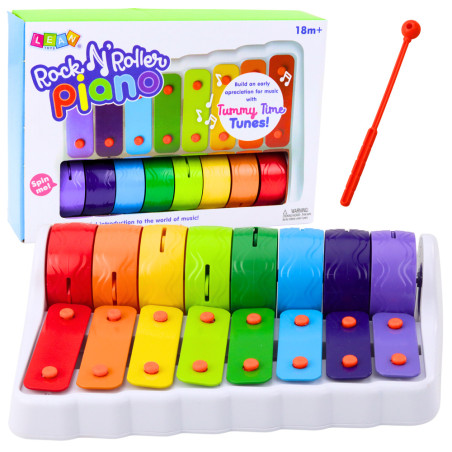 Rock N Roller Piano Instrument För Barn Roterande Cymbaler Färgglada Hjul