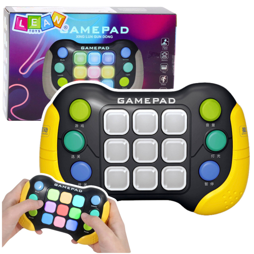 Elektronisk skicklighetsspel Game Pad Pop-It LED med 5 lägen