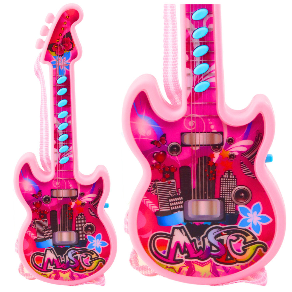 Elgitarr för barn Melodier Solmisationsskala Rosa 29cm