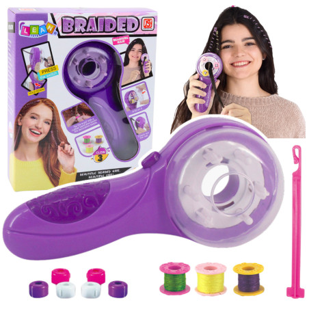Set för hårsmycken flätverktyg flättråd gummiband pärlor