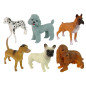 Set med 6 hundfigurer, hundfigurer, rashundar.