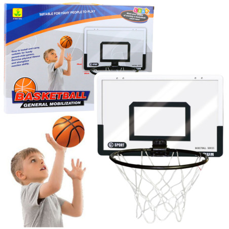 Basketboll set - skylt, skiva, ring, boll, pump.