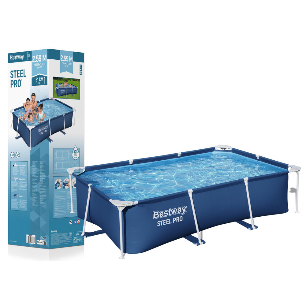 Pool med ram 259 x 170 x 61 cm Bestway 56403 Pool med ram 259 x 170 x 61 cm Bestway 56403