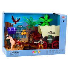 Set Cowboy Figurines Western Wagon Horses Cowboy Palms

Translated to Swedish:

Set Cowboy-figuriner Western-vagn Hästar Cowboy 