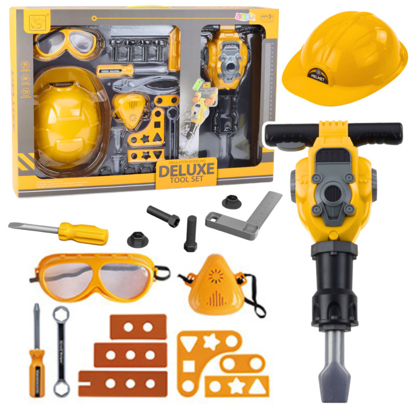 Verktygssats för hantverkare, batteridriven pneumatisk hammare, 21 delar.