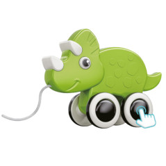 Dinosaurieleksak med snöre och pip, ekologisk grön