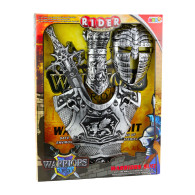 Stor Riddarset Mask Rustning Svärd Skyddsskena Silver