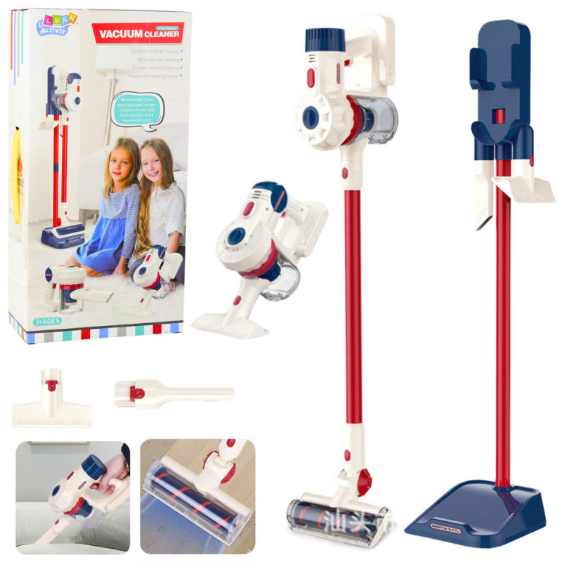 Vertikal dammsugare Städset för barn Ljus- och ljudstation Vit