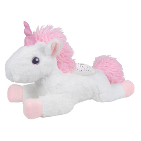 Mjuk Enhörning Sömnlampa Projektor Ljud Vit