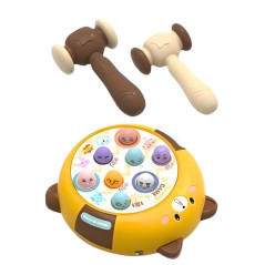 Arkadspelet Whack-A-Mole Två Hammare Katt Gul Brun