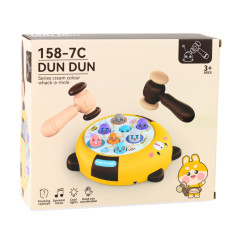 Arkadspelet Whack-A-Mole Två Hammare Katt Gul Brun