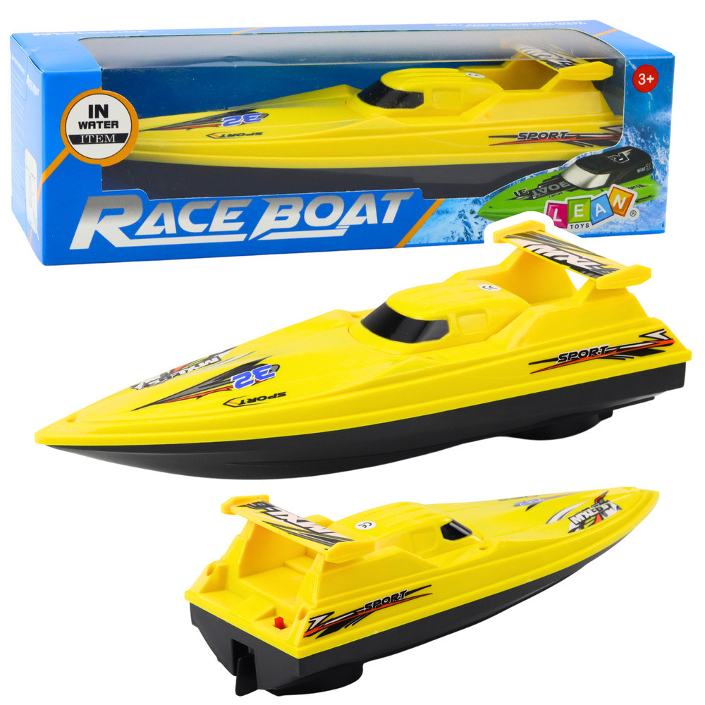 Båt Motorbåt Flytande Yacht På Batteri Gul Båt Motorbåt Flytande Yacht På Batteri Gul