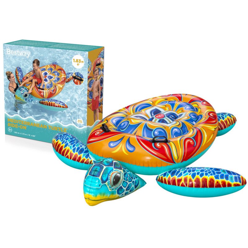 Uppblåsbar sköldpaddsmadrass 183 x 173 cm Bestway 41523