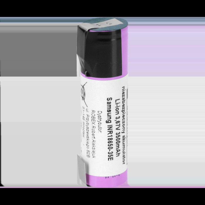 Batteri Samsung 18650 3500mAh 3,7V INR18650-35E-FT med flikar