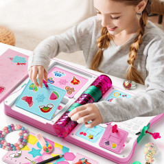 Hemlig Dagbok Med Lås, anteckningsbok, nyckelskåp, nyckel, tillbehör, rosa