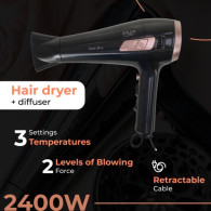 AD 2283 Hårtork med hoprullningsbar sladd - 2400w + diffuser
