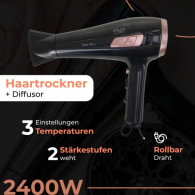 AD 2283 Hårtork med hoprullningsbar sladd - 2400w + diffuser