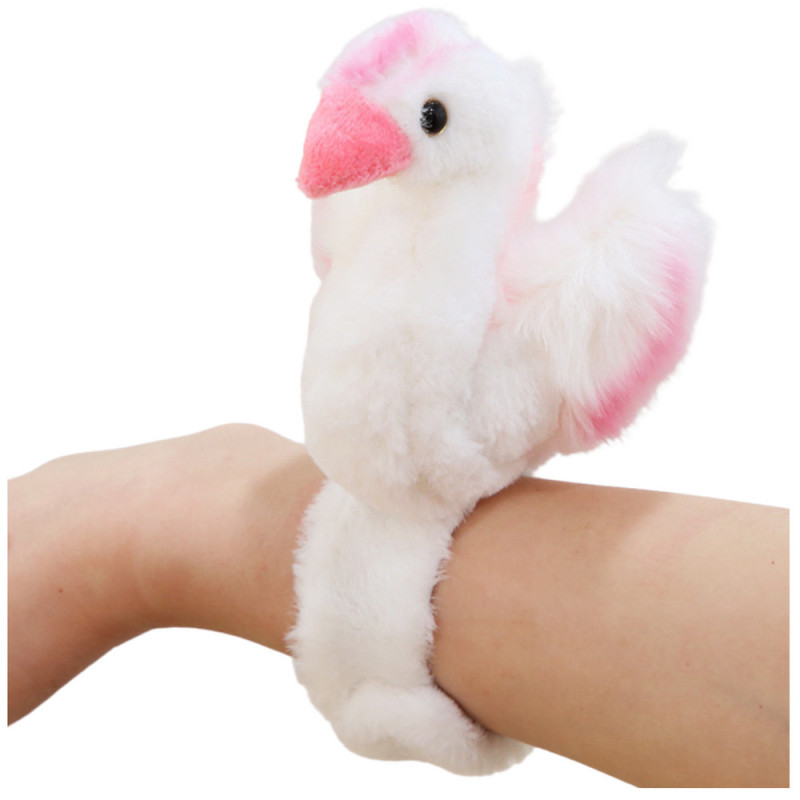 Mjuk Plysch Svan Maskot Huvudband Armband Vit