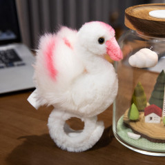 Mjuk Plysch Svan Maskot Huvudband Armband Vit