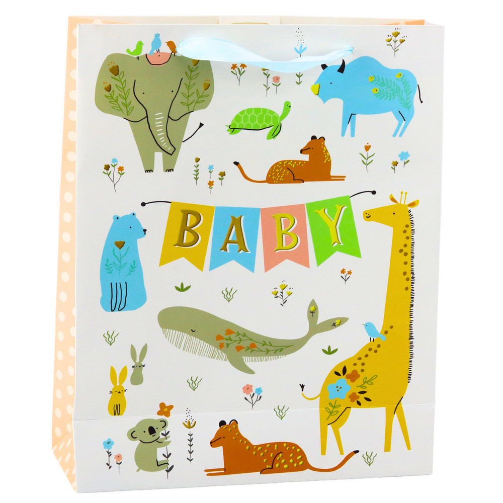 Presentpåse med texten Baby Djur 32 x 26 x 10cm Presentpåse med texten Baby Djur 32 x 26 x 10cm