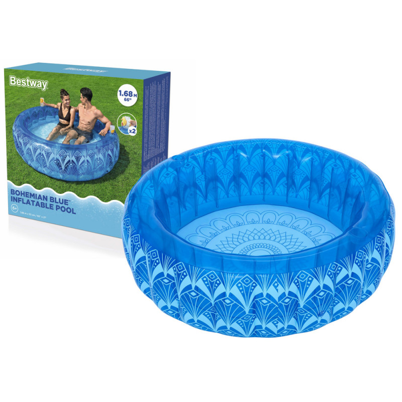 Uppblåsbar pool 168 x 53 cm Blå Bestway 54479