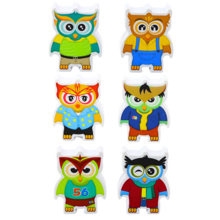 Lärande spel Ugglans Pussel Skicklighet Logik Domino 18 st.