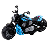 Le jouet de moto à piles avec lumières et sons, bleu.