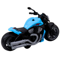 Le jouet de moto à piles avec lumières et sons, bleu.
