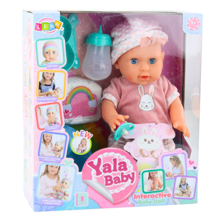 Docka Baby Pink Peeing Doll Set Accessories Sounds 35cm