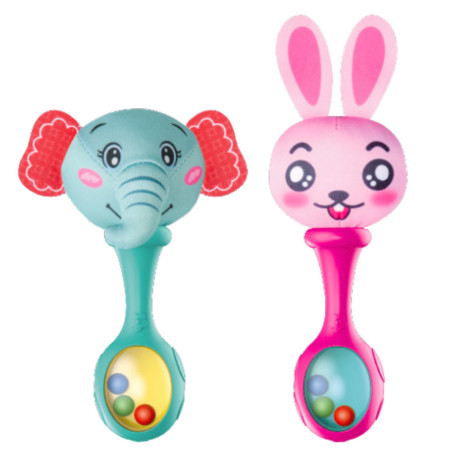 Rasselset med mjuk boll Kanin Elefant 2 st
