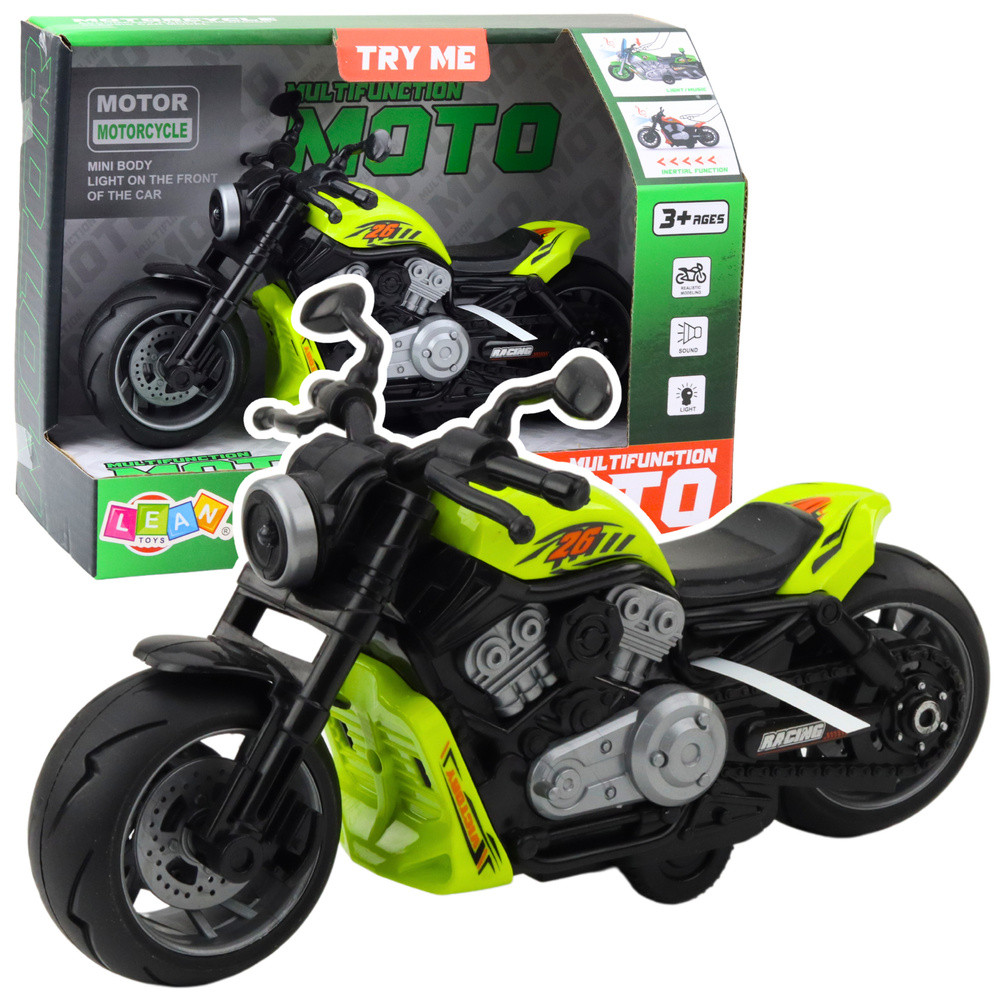 Leksaksmotorcykel På Batteri Driven Ljus Ljud Grön