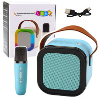 Karaokehögtalare Trådlös Mikrofon RGB Bluetooth K12 Blå