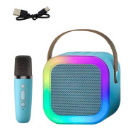 Karaokehögtalare Trådlös Mikrofon RGB Bluetooth K12 Blå