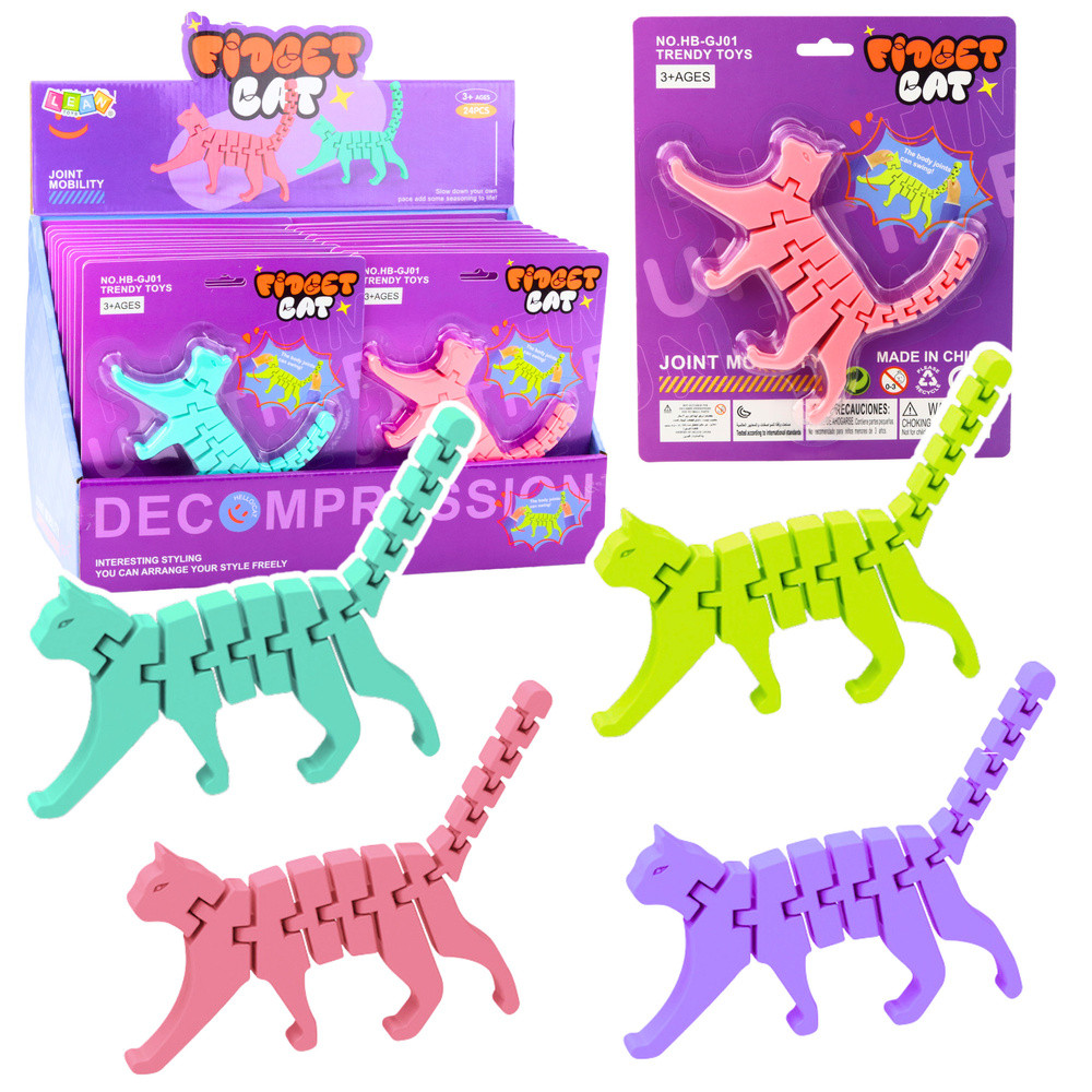 Katt Pussel Fidget 3D Flexibel Böjbar Mix