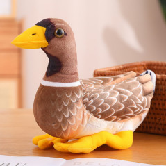 Mjuk plyschmaskot ankunge i brun och gul färg 28 cm