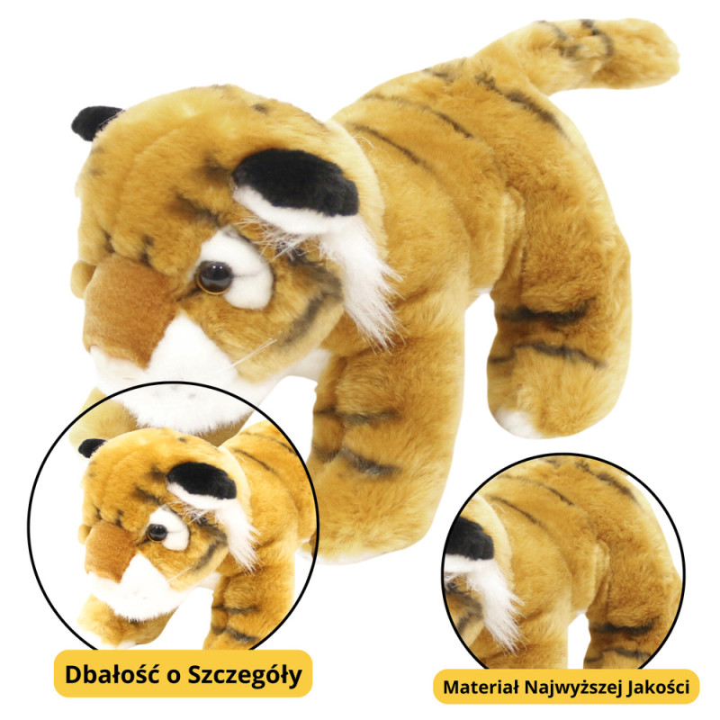 Stoppad Maskot Kramdjur Tiger Katt Brun 25cm