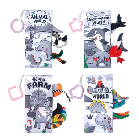 Set av mjuka sensoriska pedagogiska böcker för småbarn 4 st.